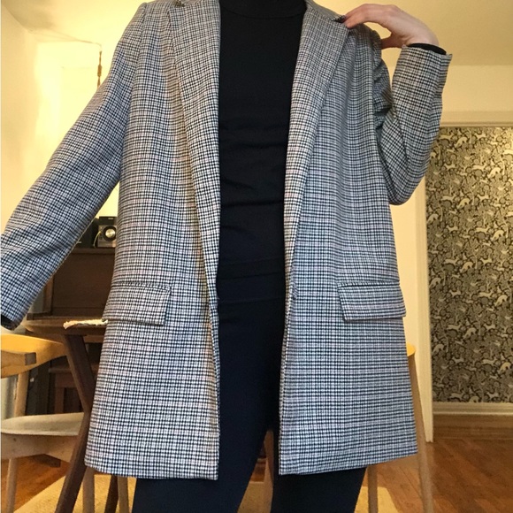 Mango Structured Suit Plaid Check Blazer - Picture 3 of 12